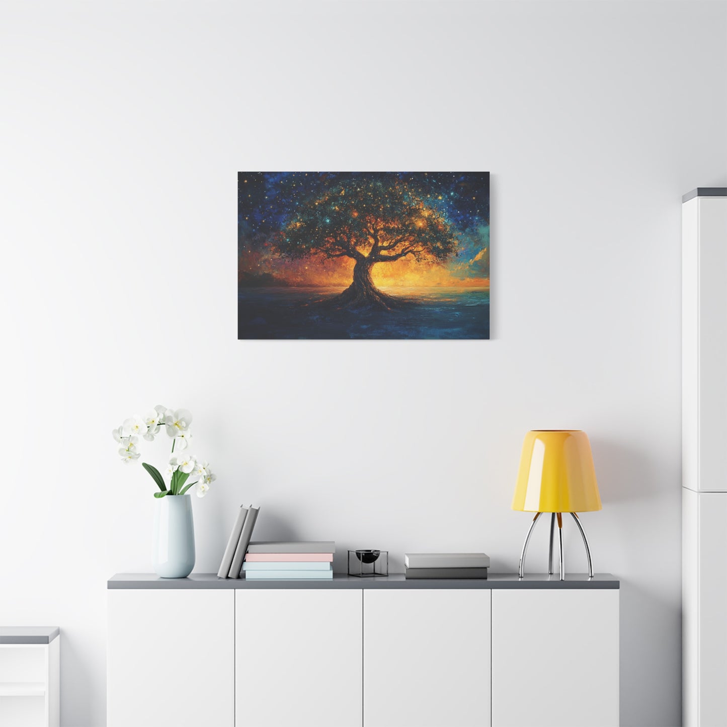 Colorful Star Tree - Canvas