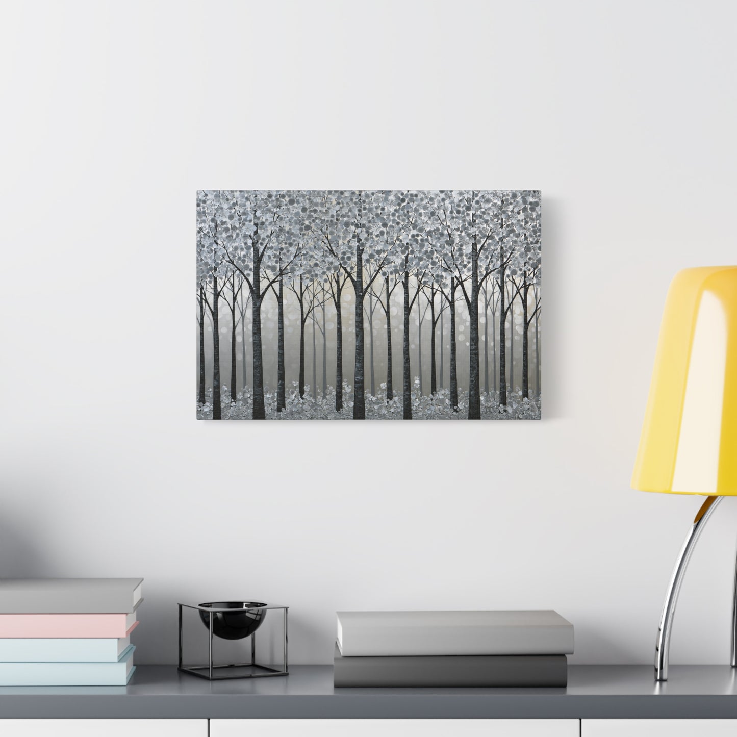 Silver Winter Forest Art - Canvas