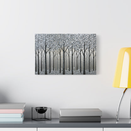 Silver Winter Forest Art - Canvas