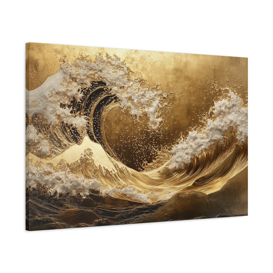 Gold Leaf Gold Waves - Canvas