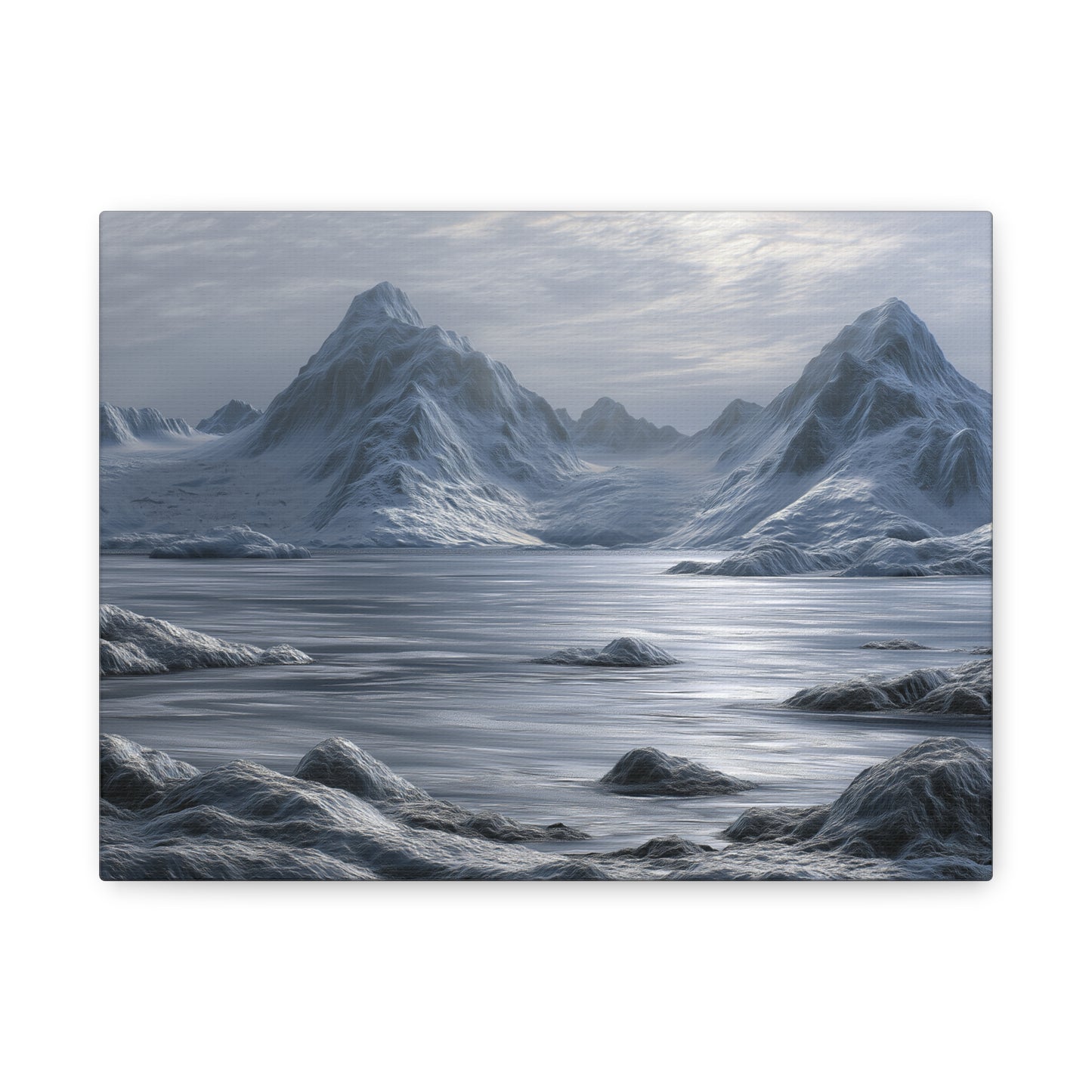 Serene Arctic Mountain Landscape - Canvas