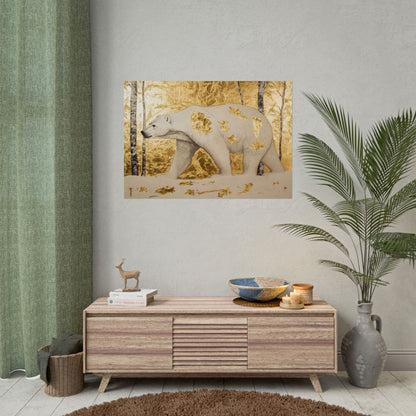 Gold Leaf Polar Bear - Premium Art Print