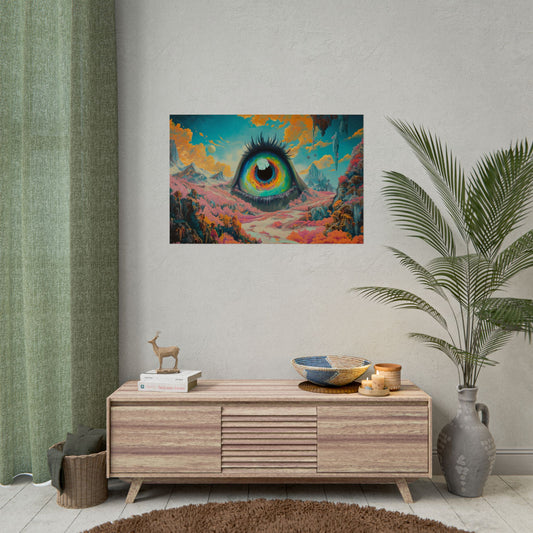 Psychedelic Eye Trippy Landscape Art - Premium Art Print
