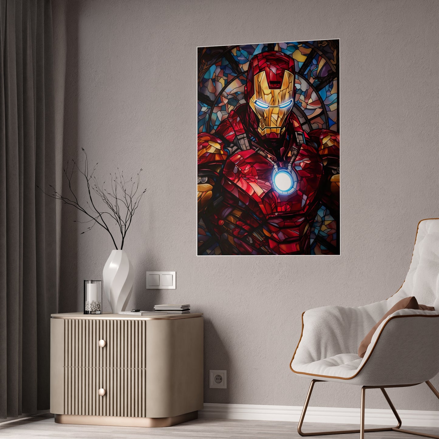 Stained Glass Tony Glossy Art Print