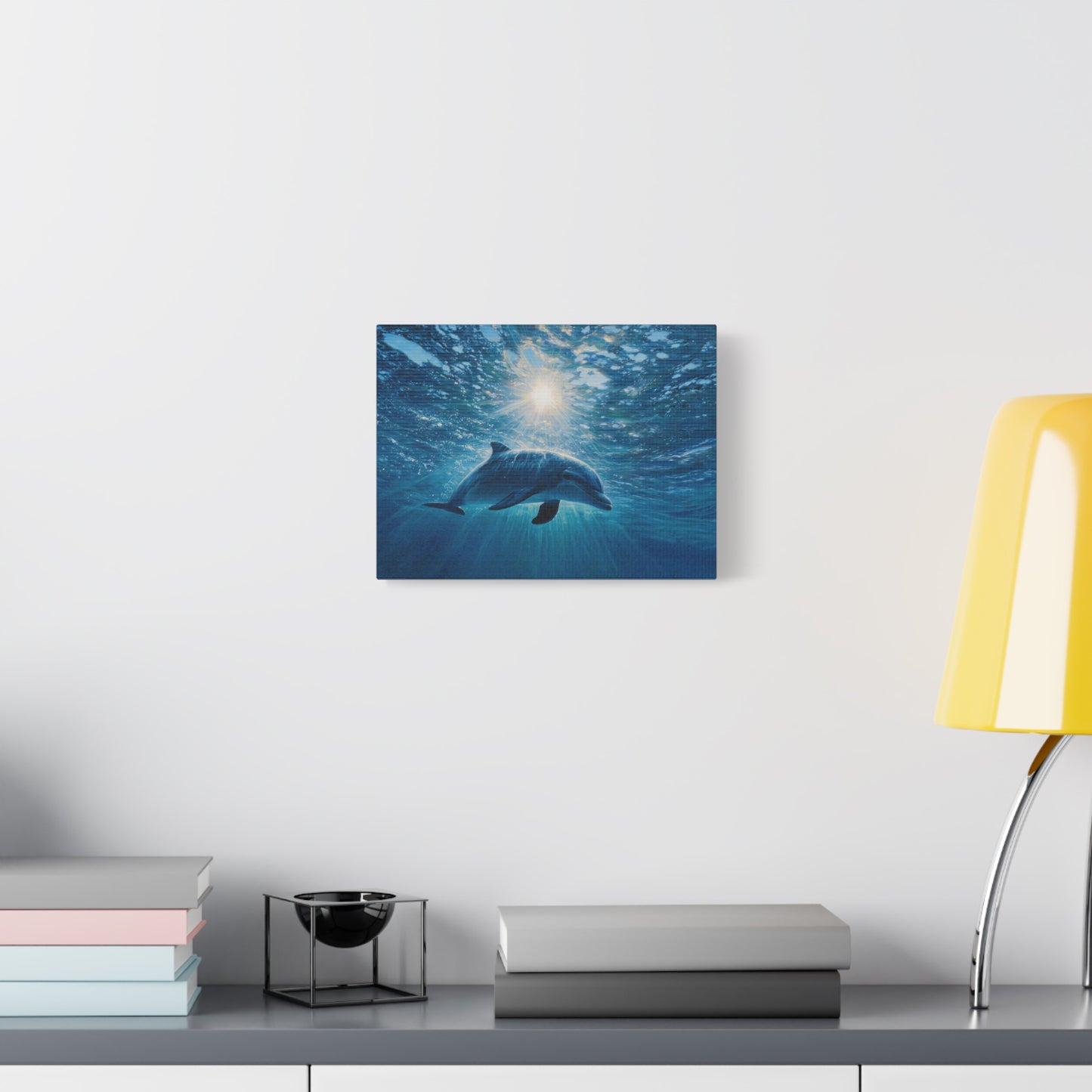 Sunlit Dolphin Underwater Art - Canvas