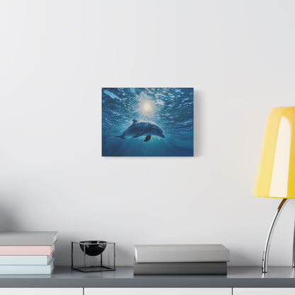 Sunlit Dolphin Underwater Art - Canvas