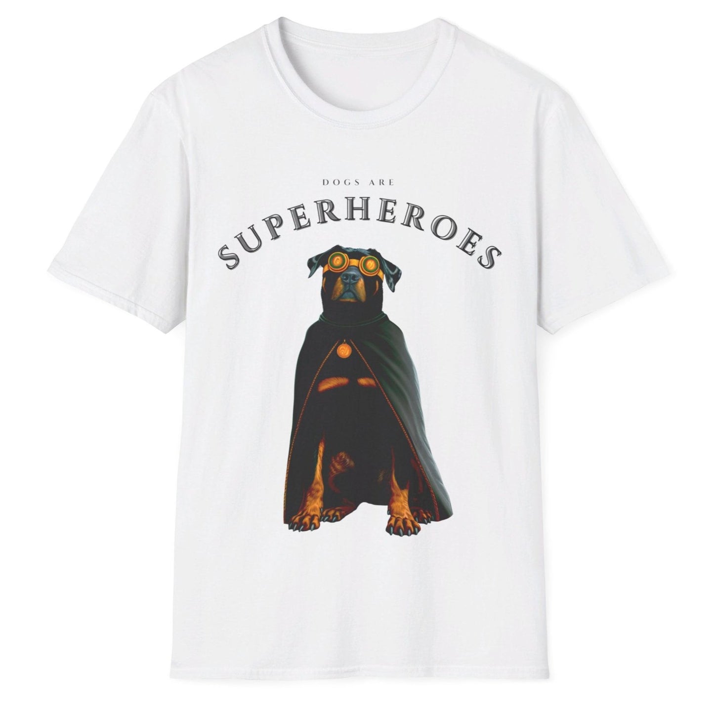 Dogs Are Superheroes: Rottweiler, Unisex Softstyle T-Shirt