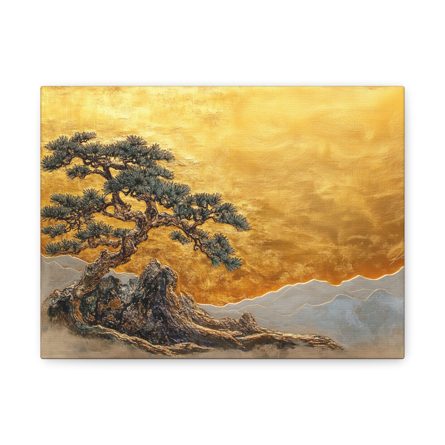 Gold Leaf Elegant Bonsai Tree - Canvas