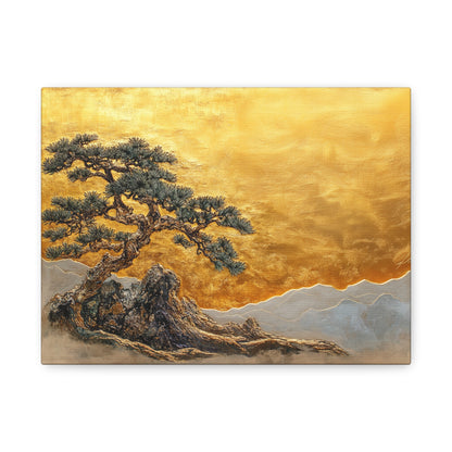 Gold Leaf Elegant Bonsai Tree - Canvas