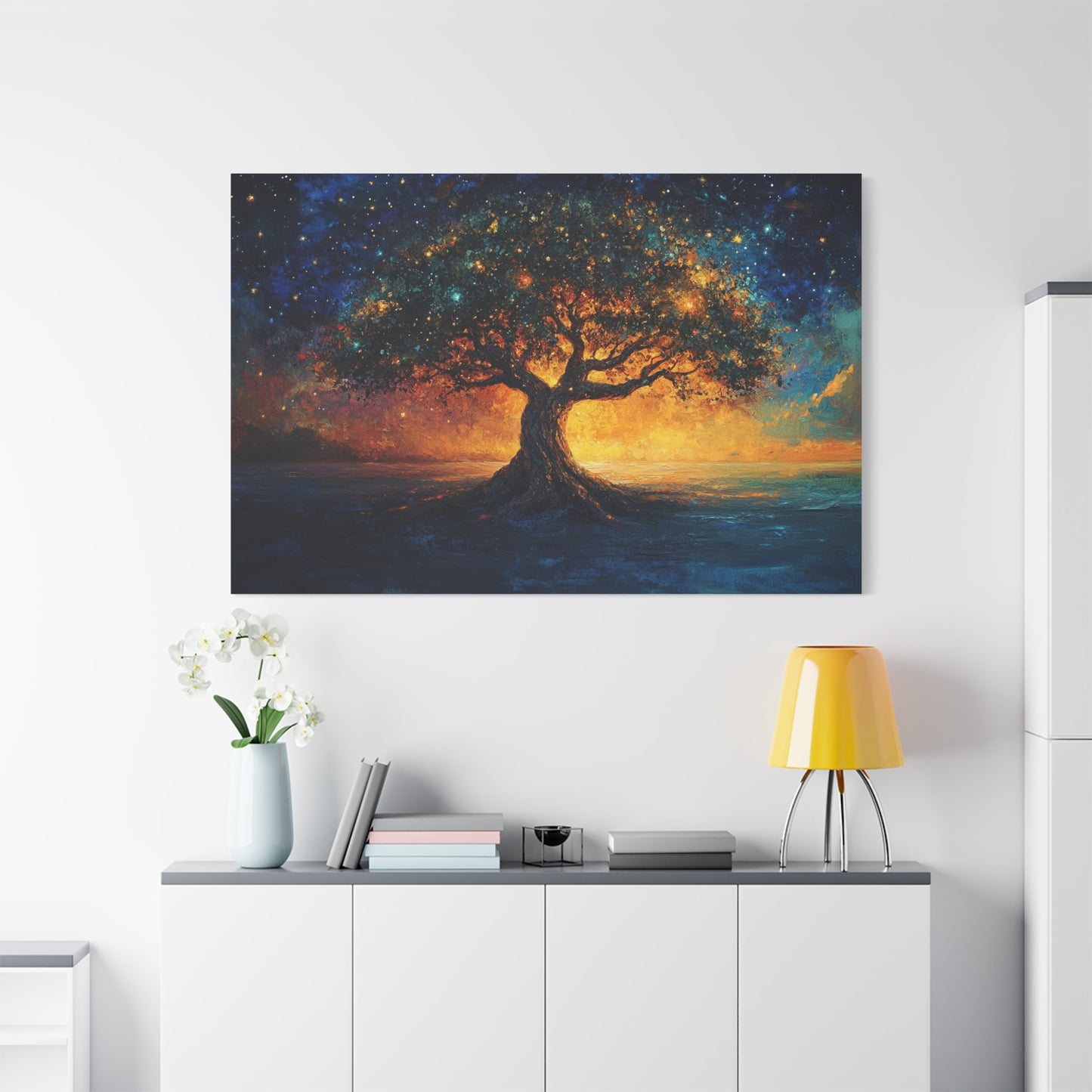 Colorful Star Tree - Canvas
