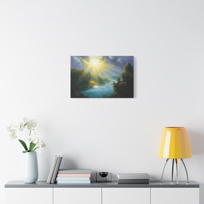 River and Forest Sunshine Art - Canvas