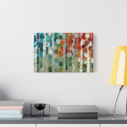Silver Nature Abstract Color Circle Art - Canvas