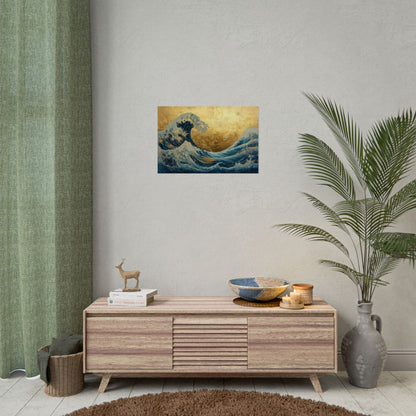 Gold Leaf Ocean Waves - Premium Art Print