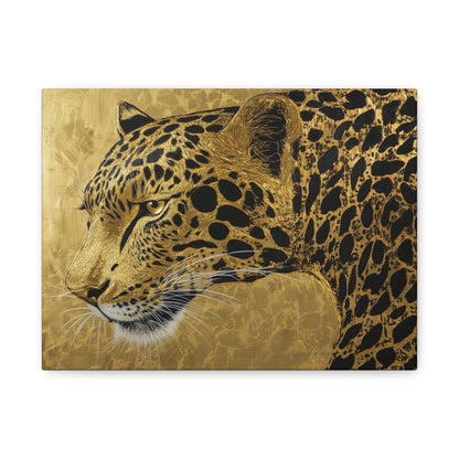 Gold Leaf Leopard Art - Canvas