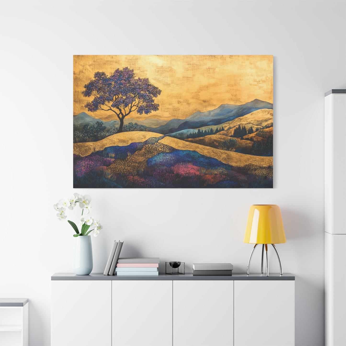 Gold Leaf Color Hues Landscape - Canvas