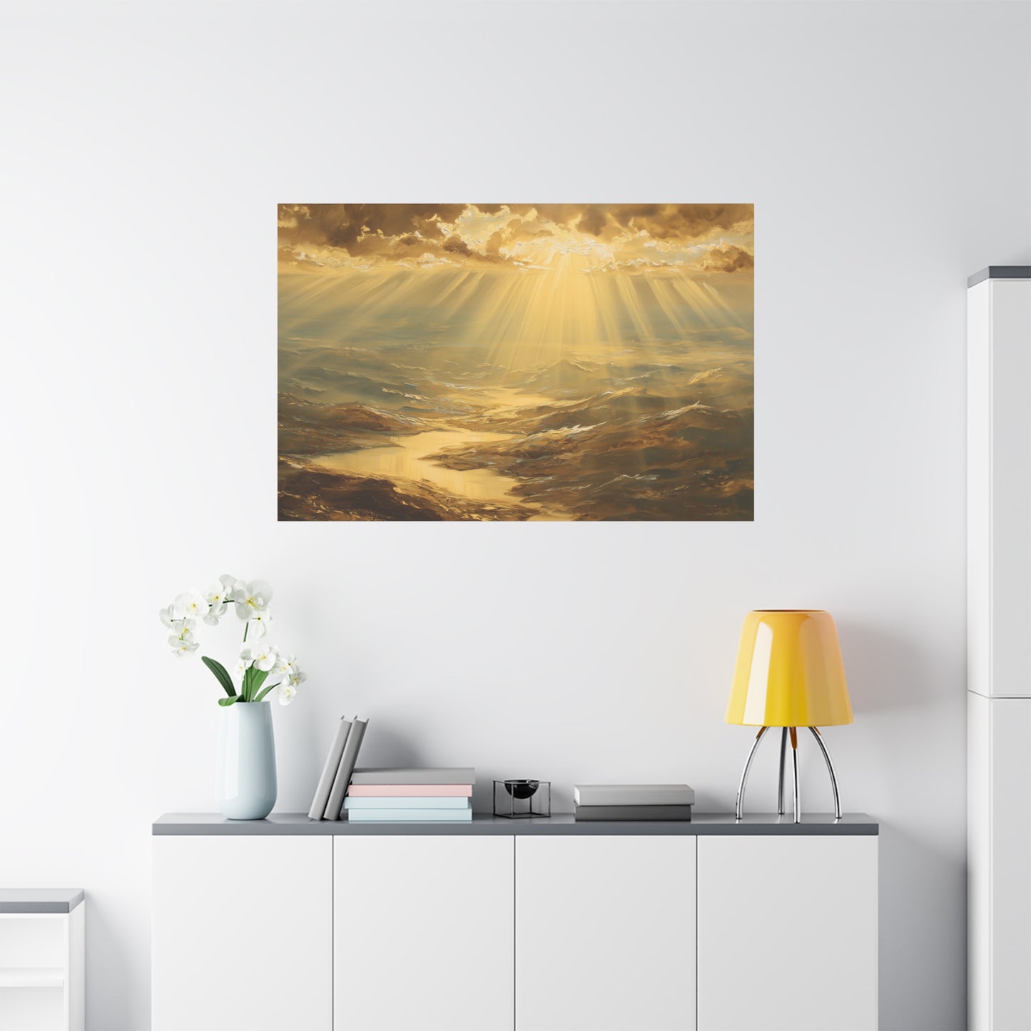 Sunshine Piercing Landscape Art - Canvas