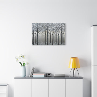 Silver Winter Forest Art - Canvas