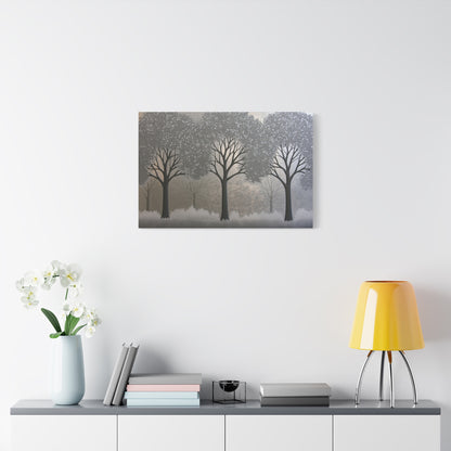 Silver Three Trees Art - Canvas