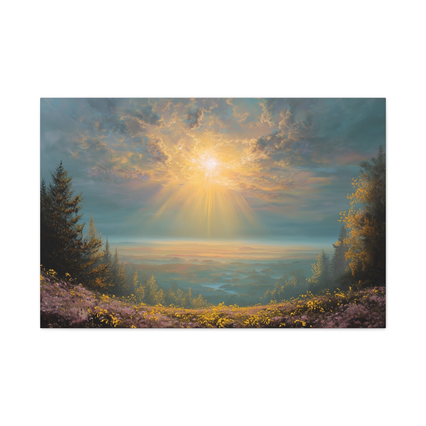 Sunlight Through Clouds Nature Art - Canvas