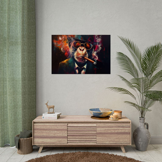 Gangster Chimpanzee Art - Premium Art Print