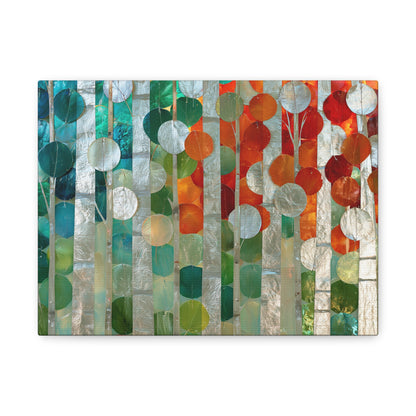 Silver Nature Abstract Color Circle Art - Canvas