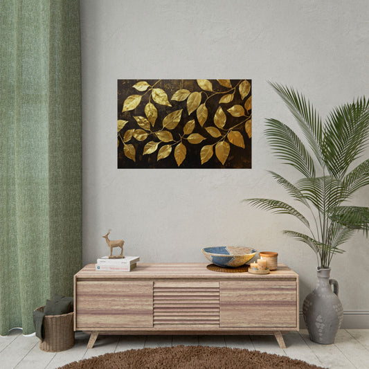 Gold Leaf Golden Leaves - Premium Art Print