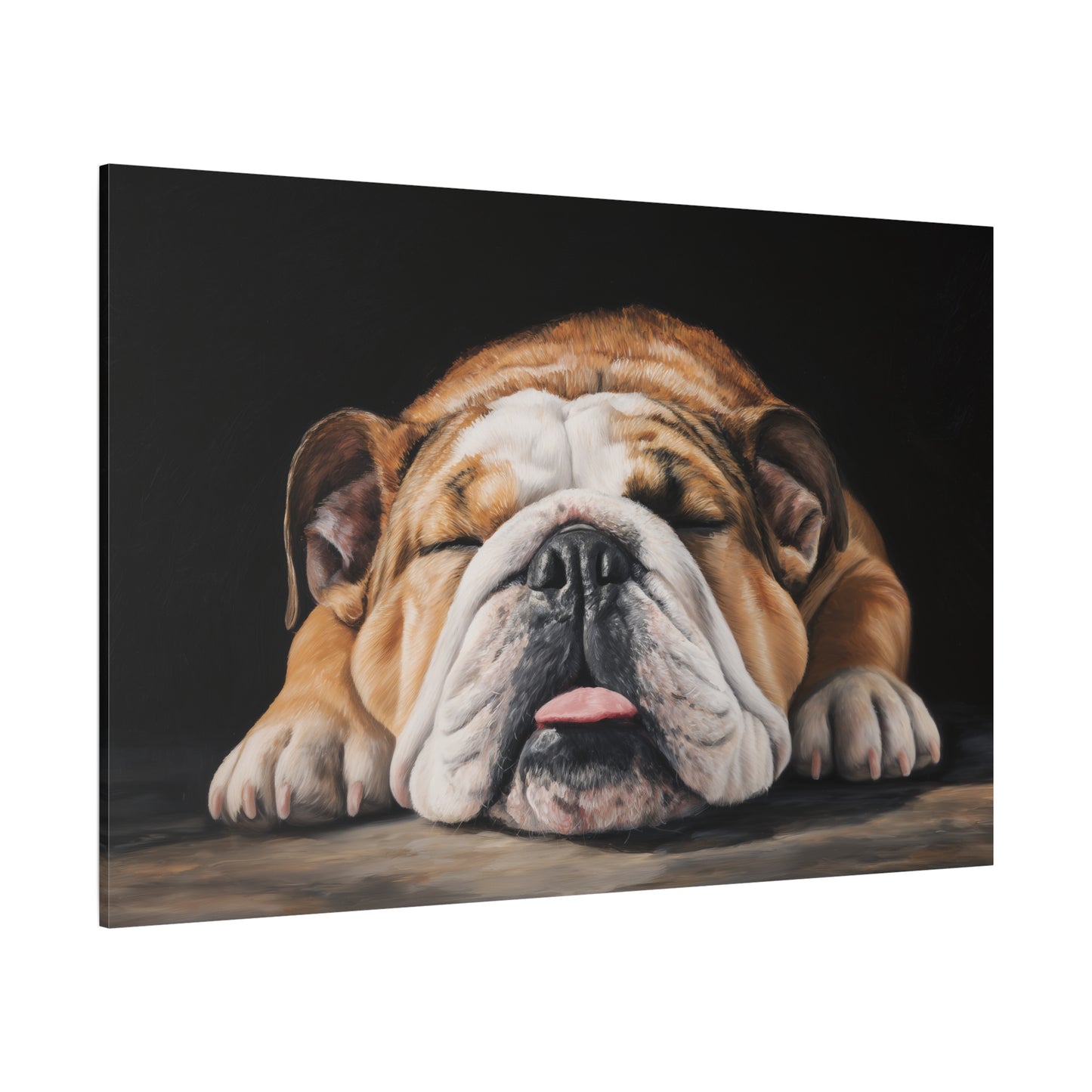 Sleeping Bulldog Canvas Art - Dog Wall Decor