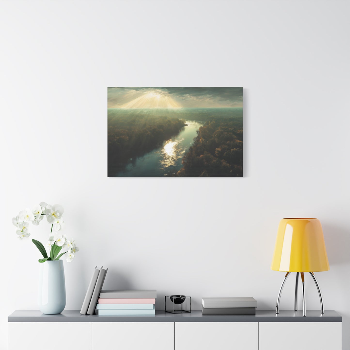 Beautiful Aerial River And Forest View - Canvas