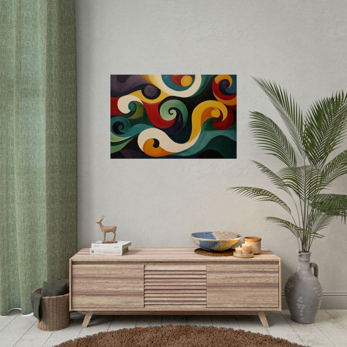 Artistic Swirls Abstract - Premium Art Print