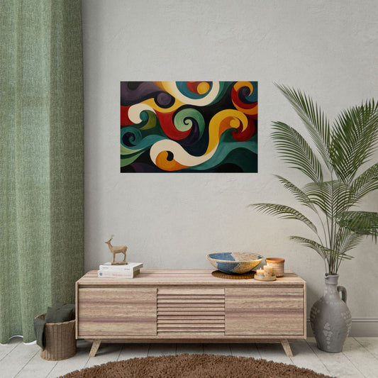 Artistic Swirls Abstract - Premium Art Print