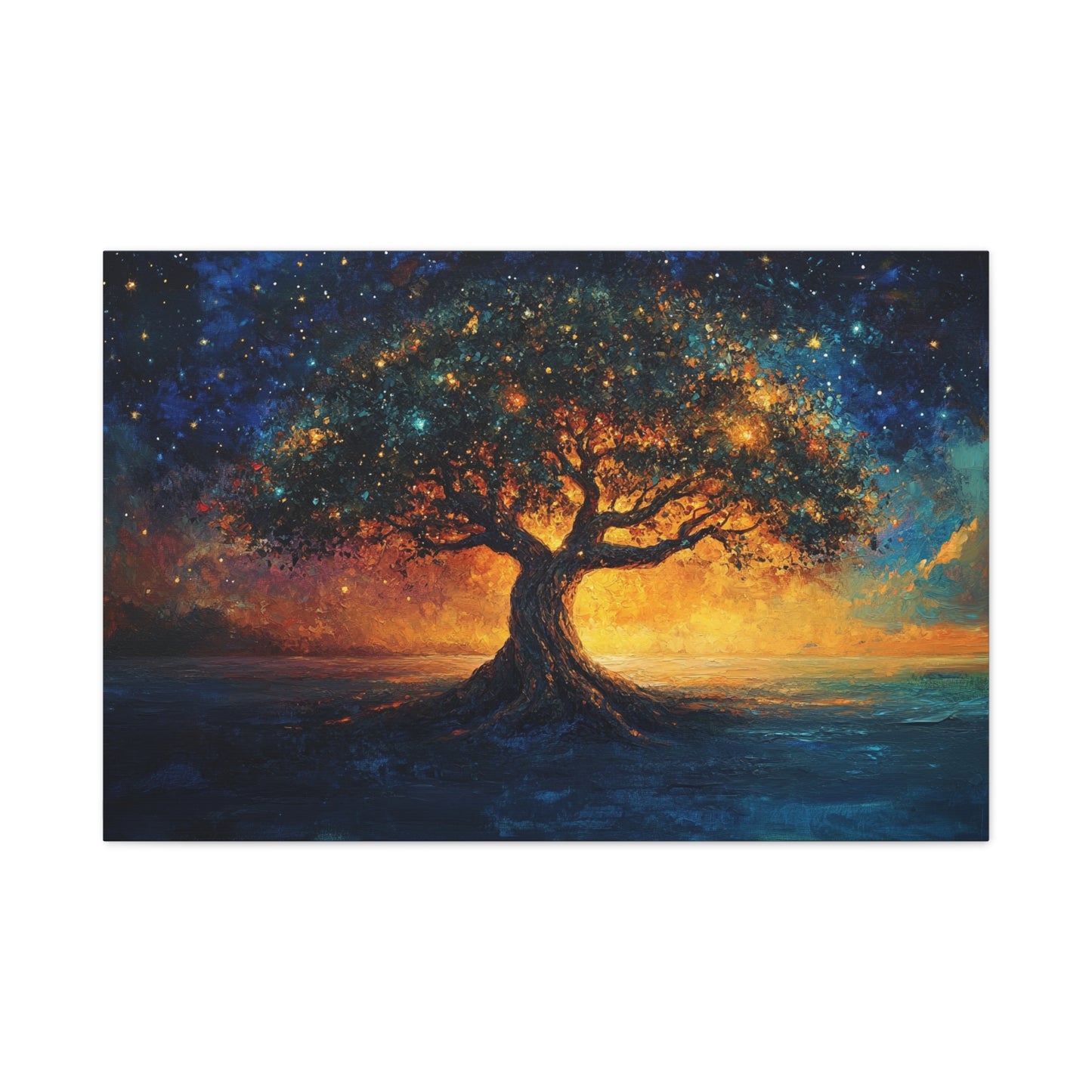 Colorful Star Tree - Canvas