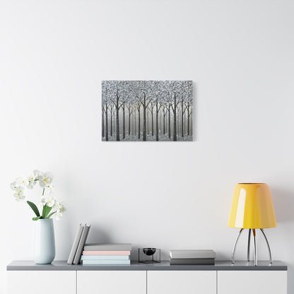 Silver Winter Forest Art - Canvas
