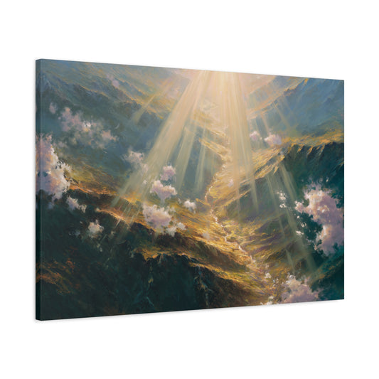 Aerial Mountain Landscape Art - Canvas
