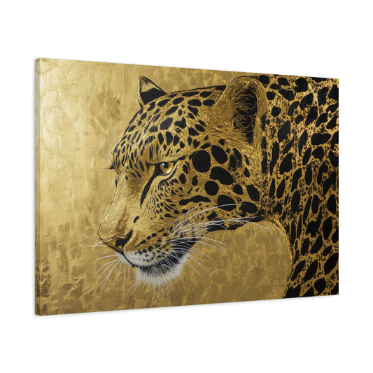 Gold Leaf Leopard Art - Canvas