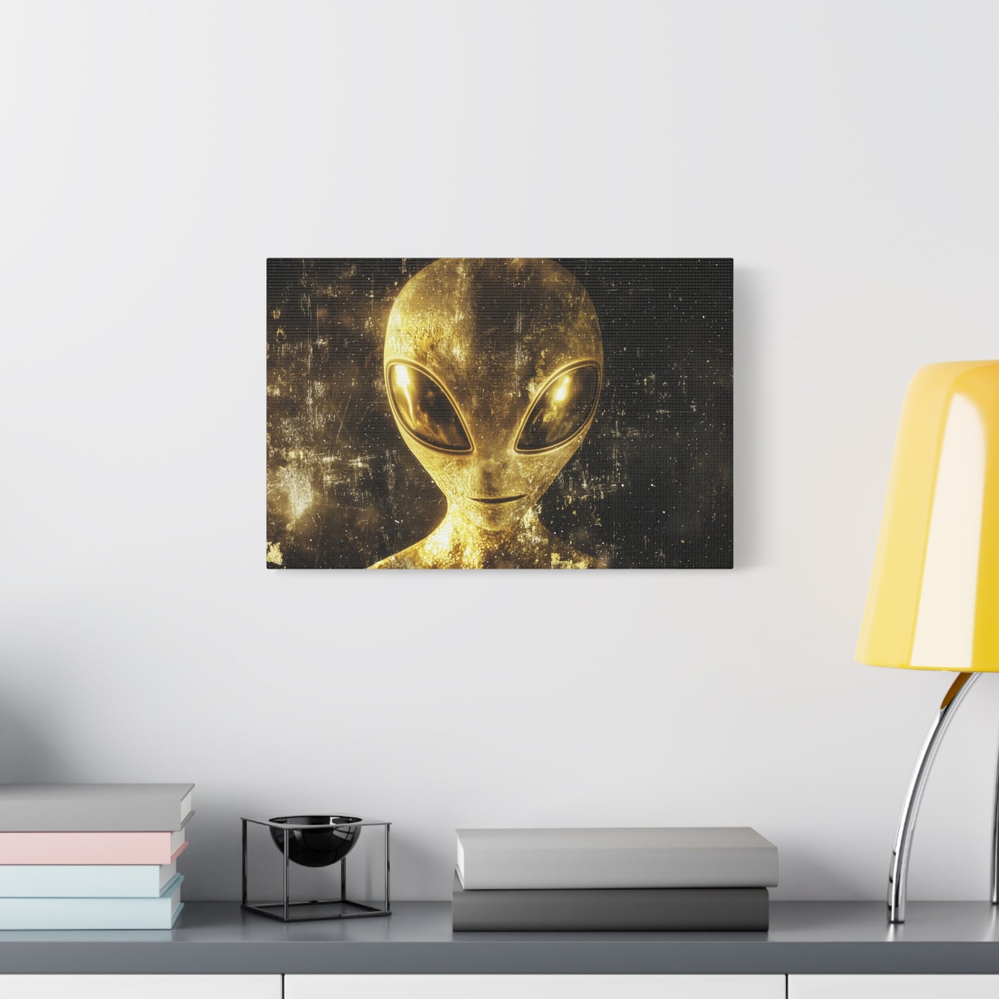 Gold Leaf Extraterrestrial Alien Art - Canvas