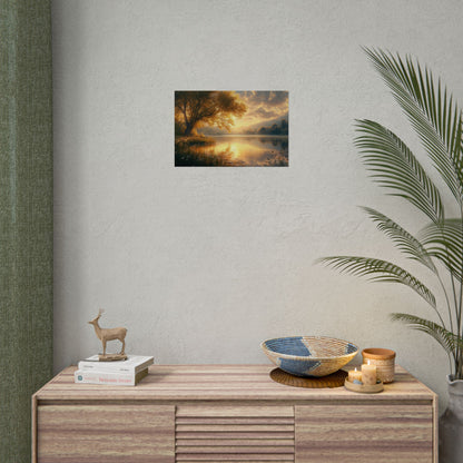 Peaceful Waterside Tranquility - Premium Art Print