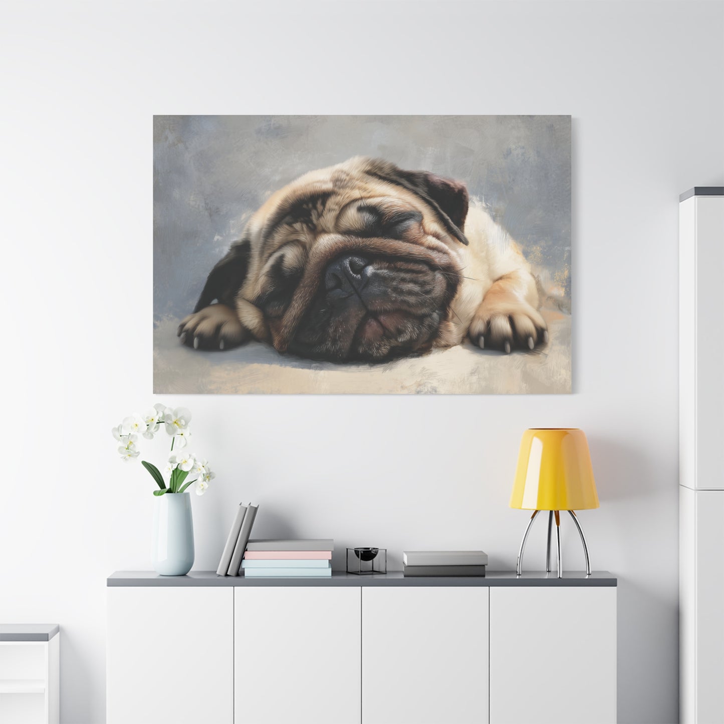 Sleeping Pug Art - Canvas Wall Decor