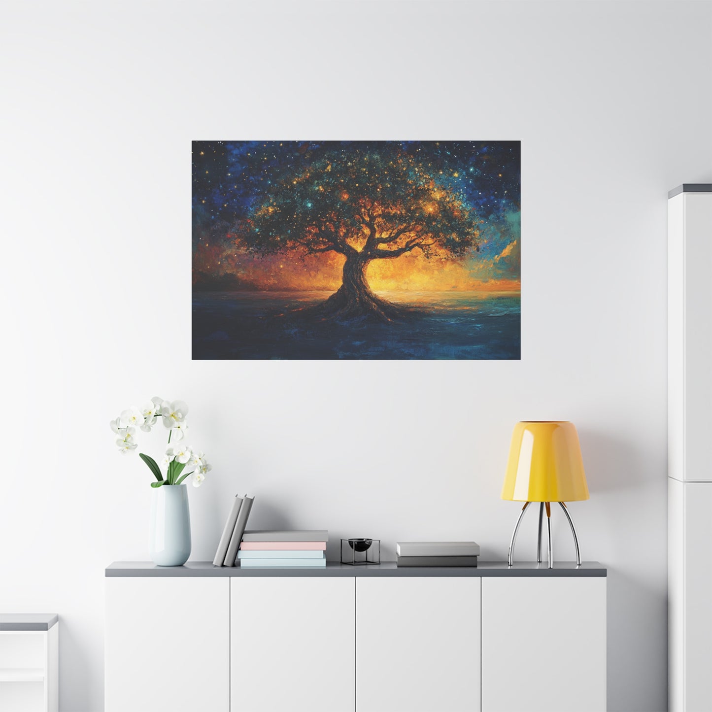 Colorful Star Tree - Canvas
