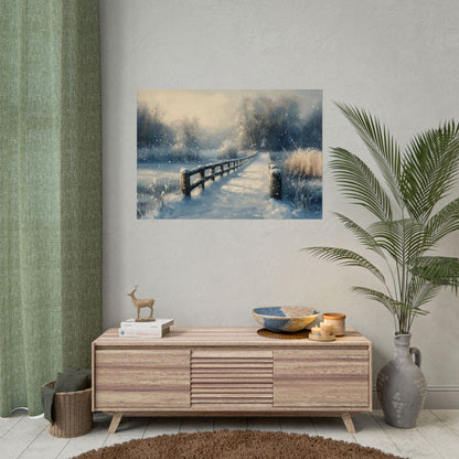 Winter Nostalgia Landscape - Premium Art Print