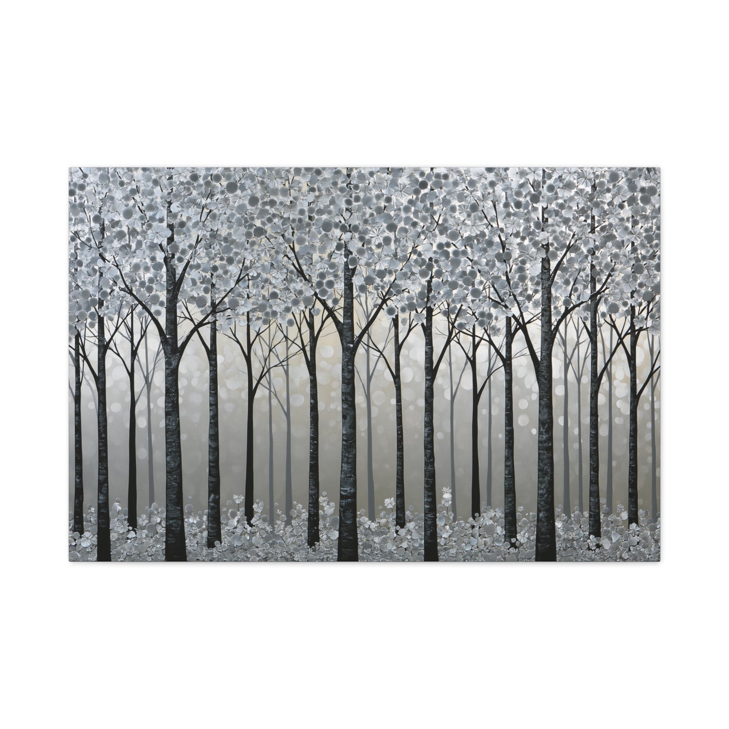 Silver Winter Forest Art - Canvas
