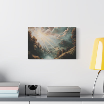 Sunshine River Landscape Art - Canvas