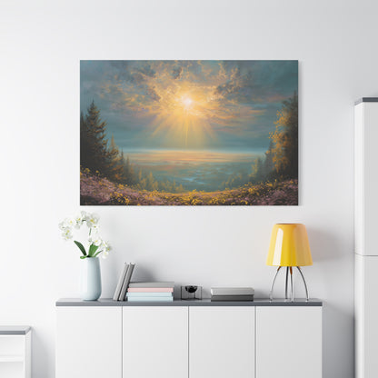 Sunlight Through Clouds Nature Art - Canvas