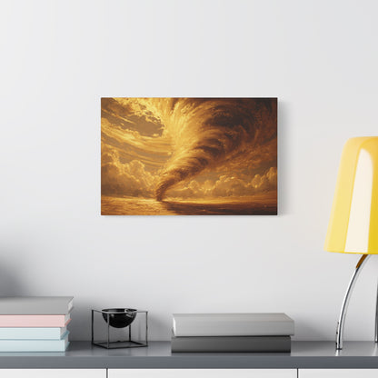 Gold Leaf Tornado Canvas Art - Tornado Art Decor