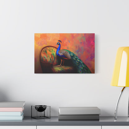 Peacock On A Fancy Chair - Canvas