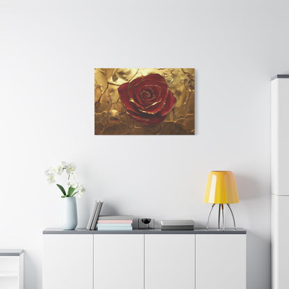 Gold Leaf Elegant Rose - Canvas