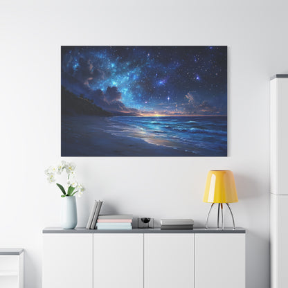 Ethereal Nighttime Oceanic Sky - Canvas