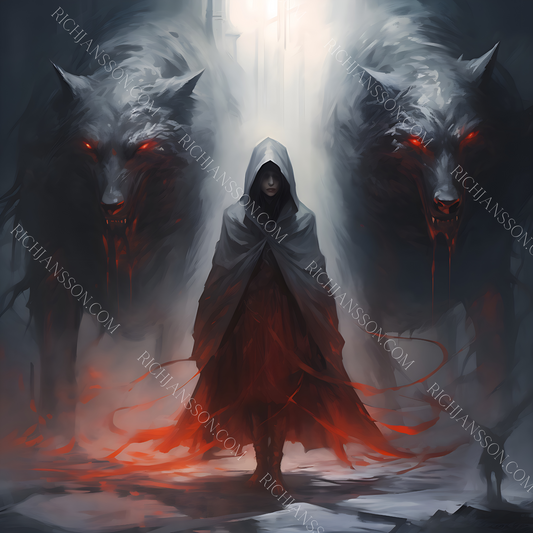 The Empress Of Death With Her Two Shadows - Framed