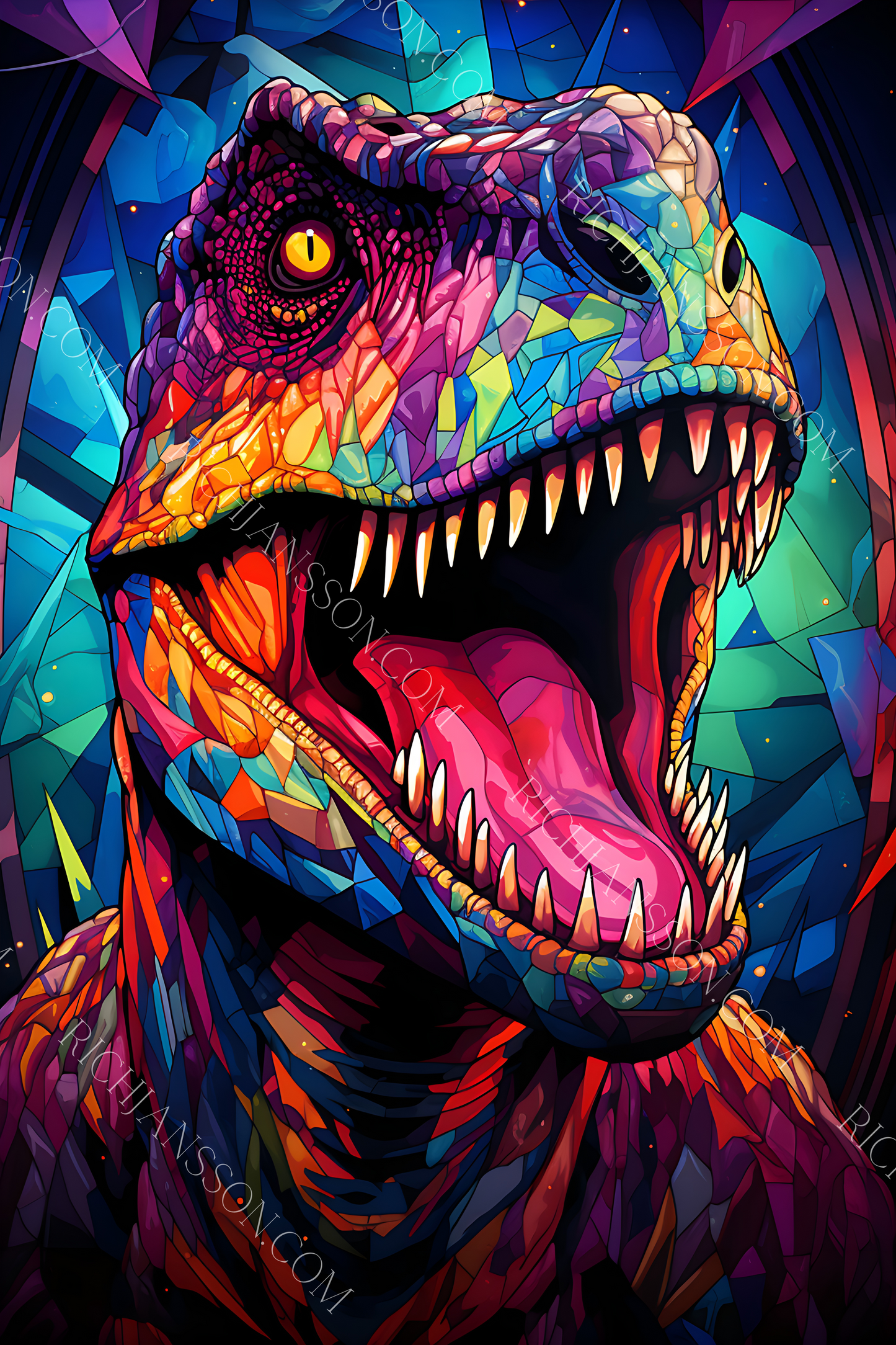 Jurassic Predator Glossy Art Print