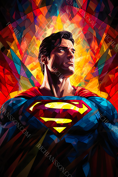 Man Of Steel Mosaic Glossy Art Print