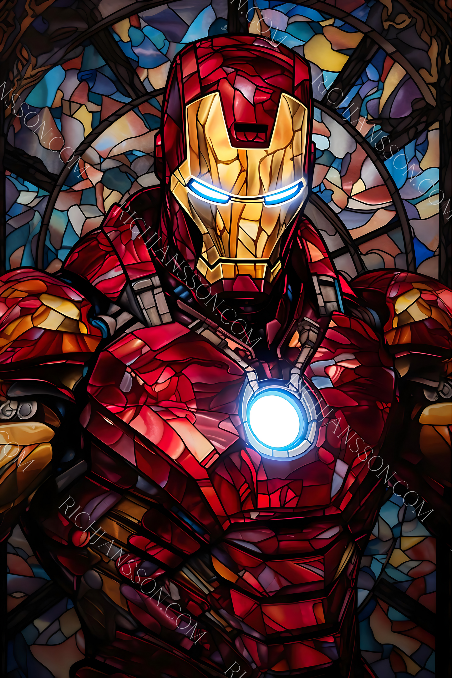 Stained Glass Tony Glossy Art Print